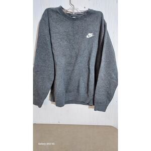 Nike Gray Crewneck Sweatshirt White Swoosh Size Small